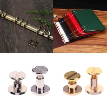 20pcs Copper Book Nails Rivets Leather Craft Belt Wallet Solid Brass Rebites Screws Luggage Home Furnishing Textiles Hardware