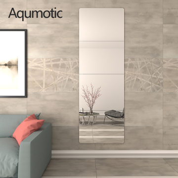 Aqumotic Acrylic Mirror Bathroom Wall Self-adhesive Basin Bathroom Mirrors Punch-free Safety Dressing Mirror Makeup Mirror