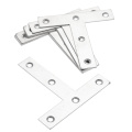 DRELD 5PCS Stainless Steel Angle Plate Corner Brace Flat T Shape Repair Bracket Brace Brackets Connector Furniture Fixing-Corner