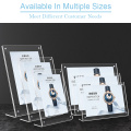 Acrylic magnet Taiwan brand L-shaped card holder crystal table sign magnetic bevel vertical picture frame multiple sizes