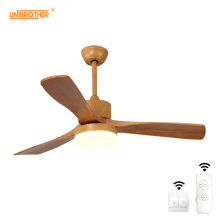 Solid Wood Ceiling Fan Lamp have Tricolor Light Double Wireless Control for hallway living room dining room 42 in 48 in 52 in