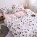 Spring Bedding Set Summer Flower Duvet Cover Pastoral Style Peaches Home Linen Flat Sheet Daisy Bedclothes 3/4pcs Green Woman