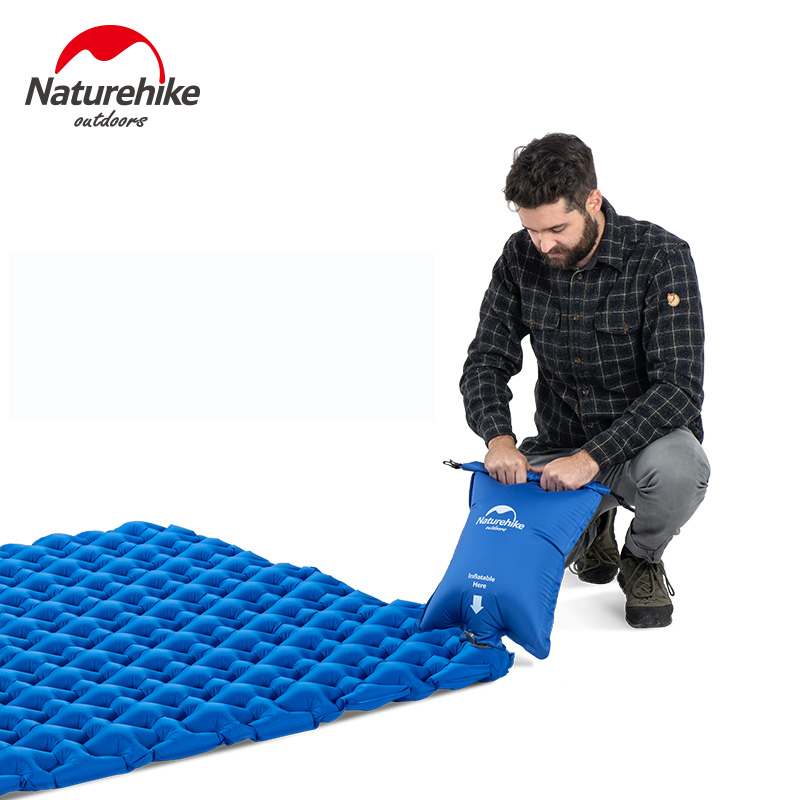 Naturehike Ultralight 2 Person Camping Sleeping Pad Mattress Lengthened Inflatable Mat Portable With Air Bag Camping Mat