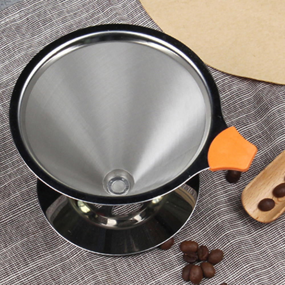 Stainless Steel Coffee Filter Reusable Coffees Tea Filter Basket Coffee Funnel Dripper Kitchen Coffeeware