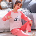 Winter Sleep Lounge Pajama Long Sleeve Top + Long Pant Woman Pajama Set Cartoon Pyjamas Cotton Sleepwear Women M L XL XXL XXXL