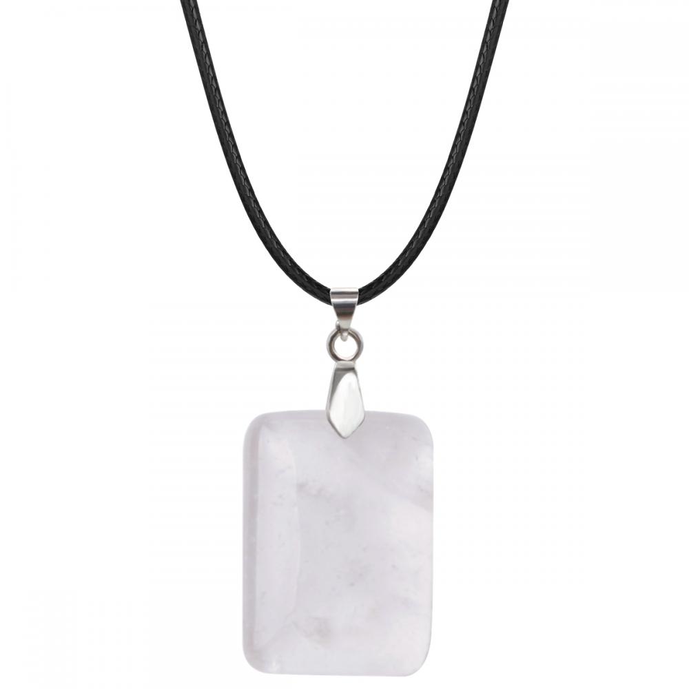 Opalite 25x35mm Rectangle Stone Pendant Necklace for women Men