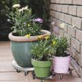 Metal Round Flower Pot Tray/Universal Wheels Heavy Duty Flowers Pot Mover Trolley Plate Stand Holder For Balcony Living Room