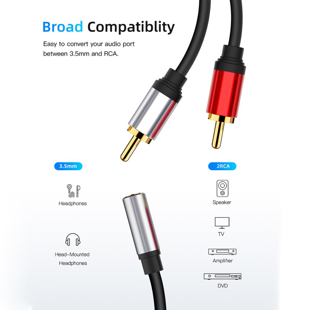 Robotsky RCA Cable 2 RCA Male to Female 3.5mm Jack Adapter Audio Aux Cable For MP3 Edifer Home Theater DVD VCD 2RCA audio cable