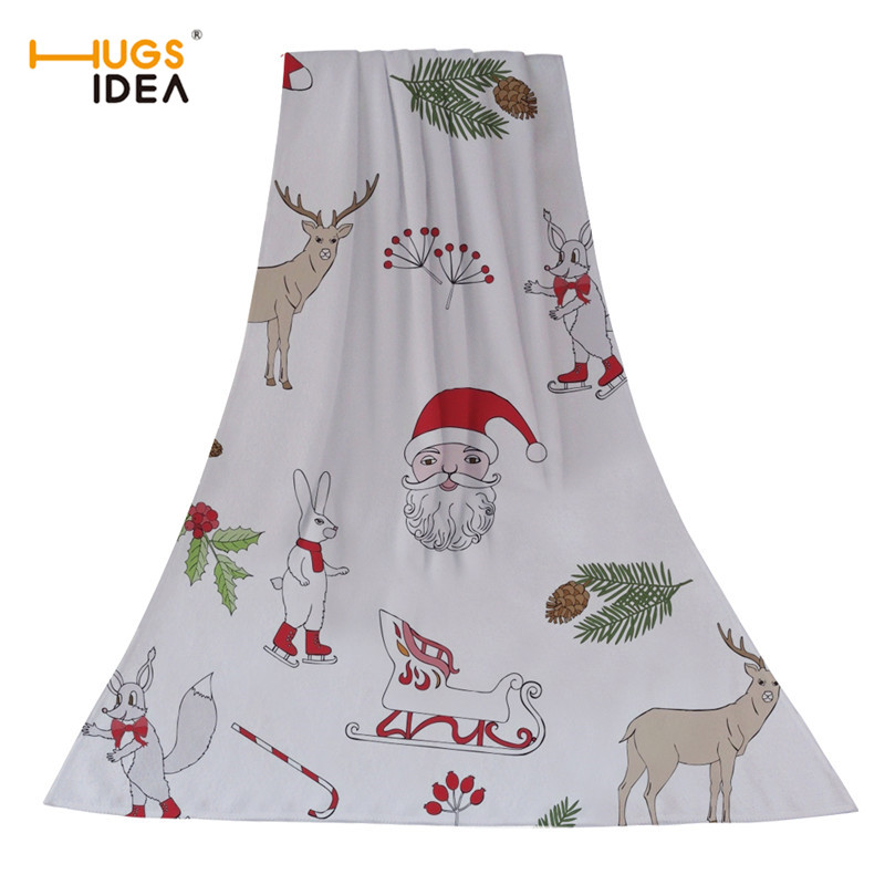 HUGSIDEA Christmas Santa Claus Design Pink Towels Super Absorbent Home Textile Bath Face Towel for Adults Summer Beach Towel