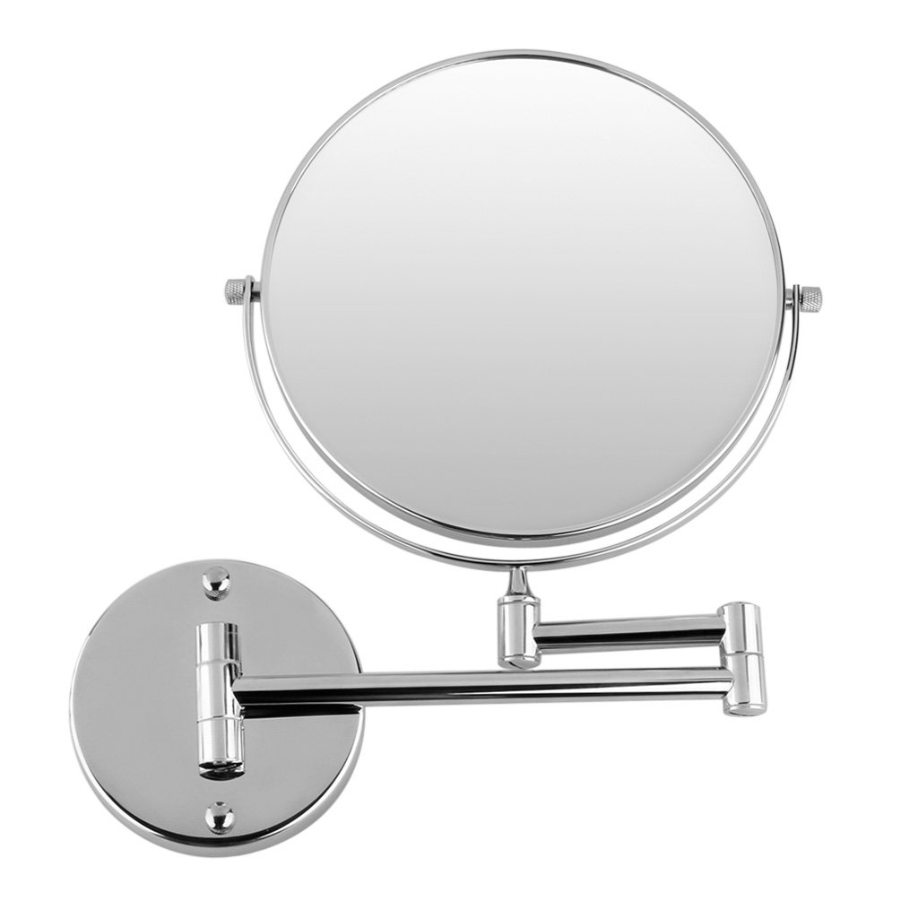 Chrome round 8 inch wall mirror vanity cosmetic mirror double-sided 7X magnifying Bath Mirrors 360 angle swivel design
