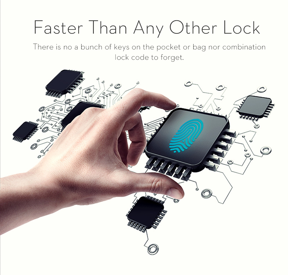 bluetooth Rechargeable Smart Lock Keyless Fingerprint Lock IP66 Waterproof Anti-Theft Security Padlock Door Luggage Lock FLP22