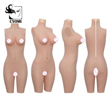 CYOMI Handmade With High Quality Vaginal Guide Tube Tights 3-Point Style Fake Boobs Sexy Bodysuit Can Make Love For Crossdresser