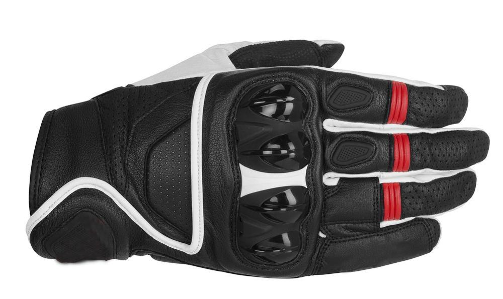 Alpines Celer Black/Red/White Leather Short Sports Motorcycle Motorbike Gp pro Leather Racing Gloves
