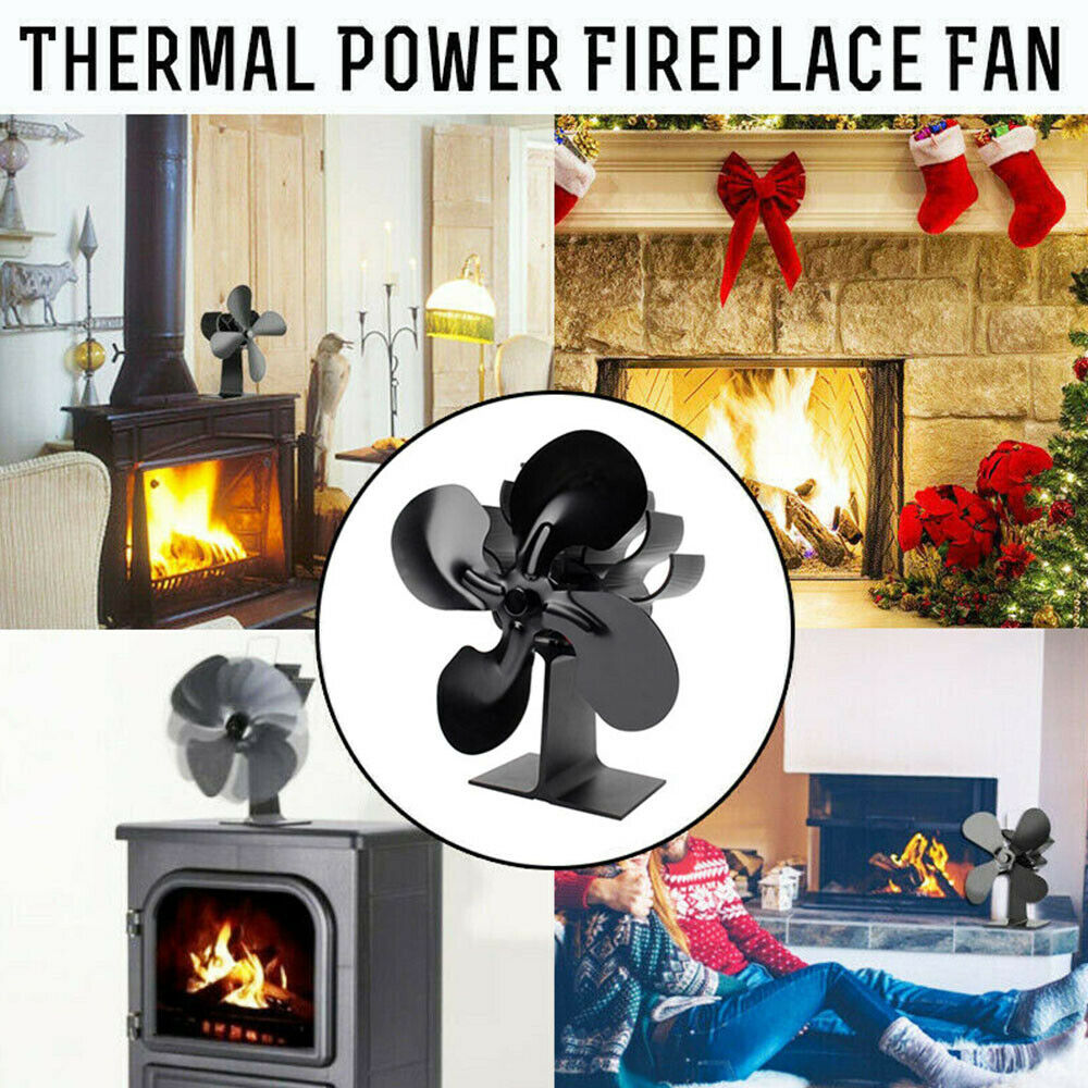 Fireplace Heat Powered Stove Fan Wood Log Burner Ecofan Quiet Heat Distribution Fireplace Fan Firewood Stove Fan For home