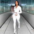 FQLWL Streetwear Ribbed Lucky Label 2 Two Piece Set Women Outfits Crop Top Leggings Women Matching Sets Ladies Tracksuits Female