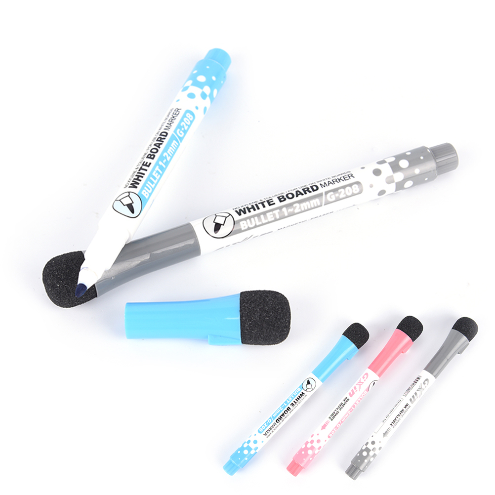 1pcs 3 Colors White Board Whiteboard Marker Pen Eraser Art Mark Pen Oil Pen Creative Double Write Wipe Erasable Marker Pen