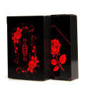 Rose Printed Poker Waterproof PVC Playing Cards Set Pure Color Black Poker Card Classic Magic Tricks Tool Game Party Toy