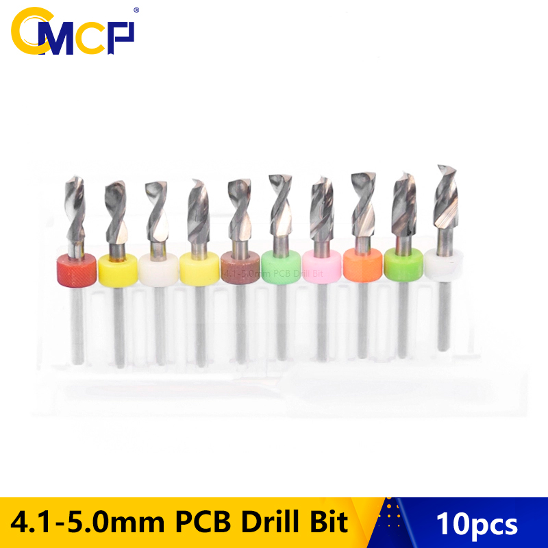 10pcs 4.1-5.0mm PCB Drill Bit Tungsten Carbide CNC Drill Bit 3.175mm Shank PCB Drill Bit Set