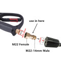 HNYRI Washer Adapter Swivel M22 Female with M22 14MM Male Brass Thread Connect to Pressure Hose or Foam Gun Washing Pipe Machine