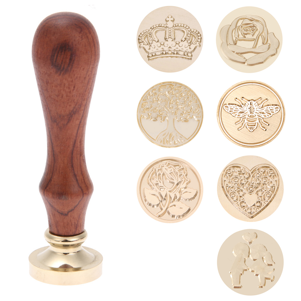 Replace Copper Head Hobby Tools Sets Wax Seal Antique Sealing Wax Stamp Wood Handle DIY Envelope Wedding Invitations