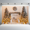 Christmas Backdrop White Wall Curtain Car Window Tree Newborn Baby Photography Background For Photo Studio Vinyl Photophone Prop