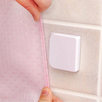 2pcs/set Durable Adhesive Bath Curtain Clips Water-splashing Resistant Gadget Shower Curtain Clips for Bathroom Bathroom Widget