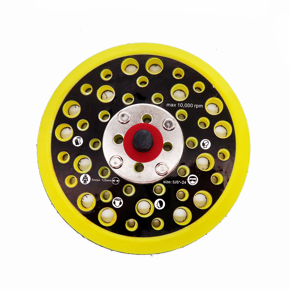 5 inch 125mm 44 Holes Sander Backing Pad Hook&Loop Sanding Pads with 5/16"-24 Thread Dust Free Sanding Disc Holder for MIRKA