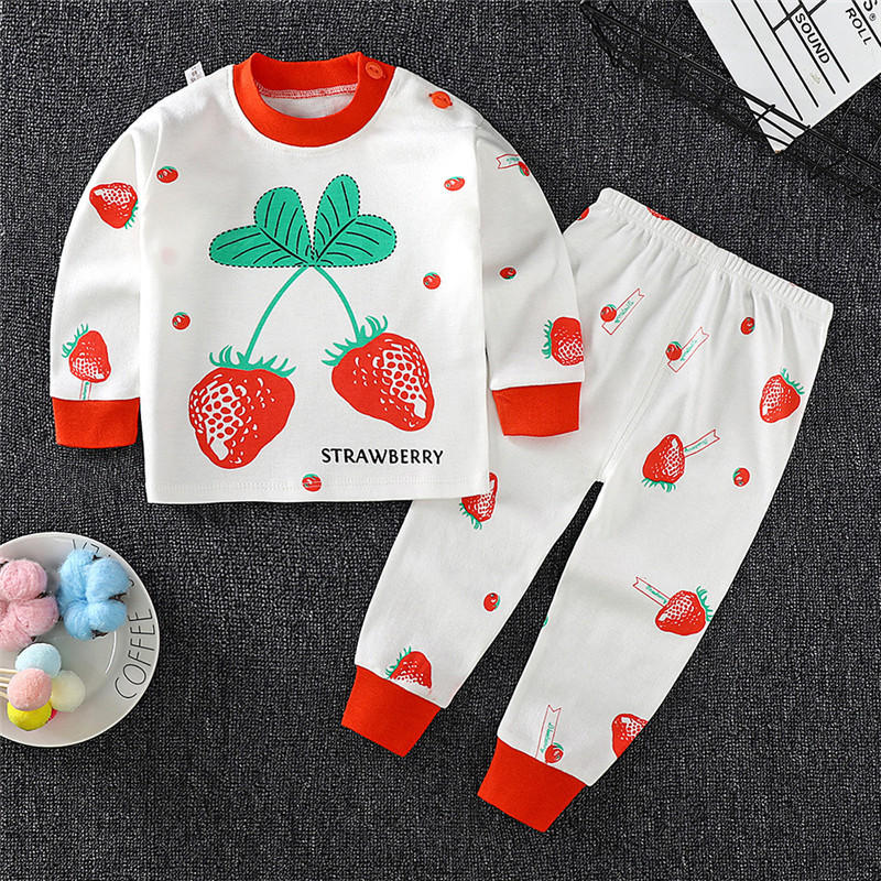 1-7year Baby Clothes Set Winter Cotton Newborn Baby Boys Girls Clothes 2PCS Baby Pajamas Unisex Kids Clothing Sets