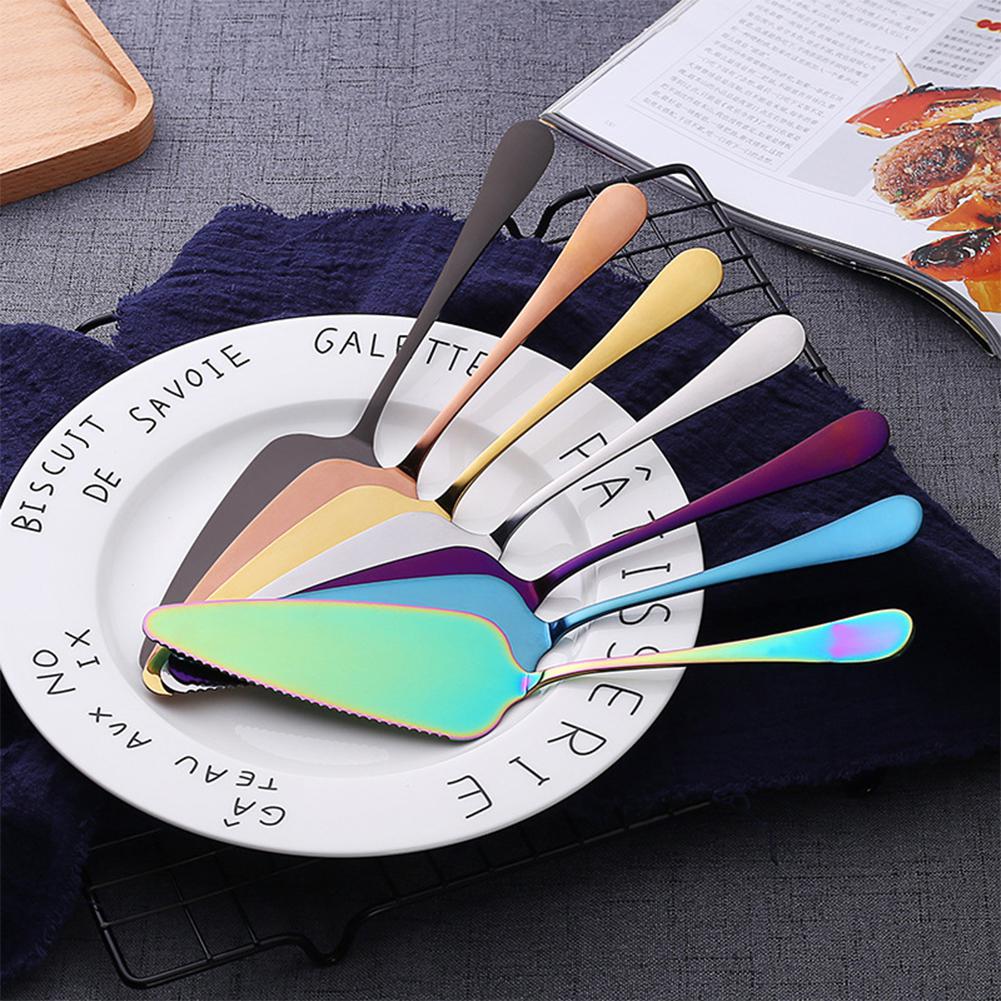 LanLan Colorful Stainless Steel Serrated Edge Cake Server Blade Cutter Pie Pizza Shovel Cake Spatula Baking Tool