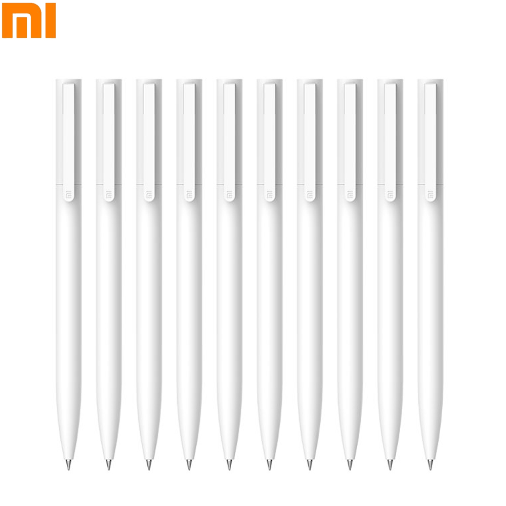 Original 10Pcs Xiaomi Gel Pen 0.5MM Sign Pen Pressed Out Core Writing MiKuni Japan Ink Smooth Signing Black/Blue Replacement Ink