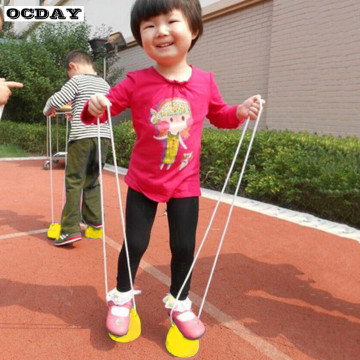 OCDAY 1pc Funny Plastic Children Kids Outdoor Fun Walk Stilt Jump Smile Face Pattern Sports Balance Training Toy Best Gift