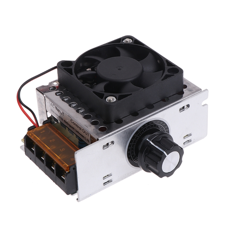 4000W 220V AC SCR Voltage Regulator Electric Motor Speed Controller Dimmer Module With Fan