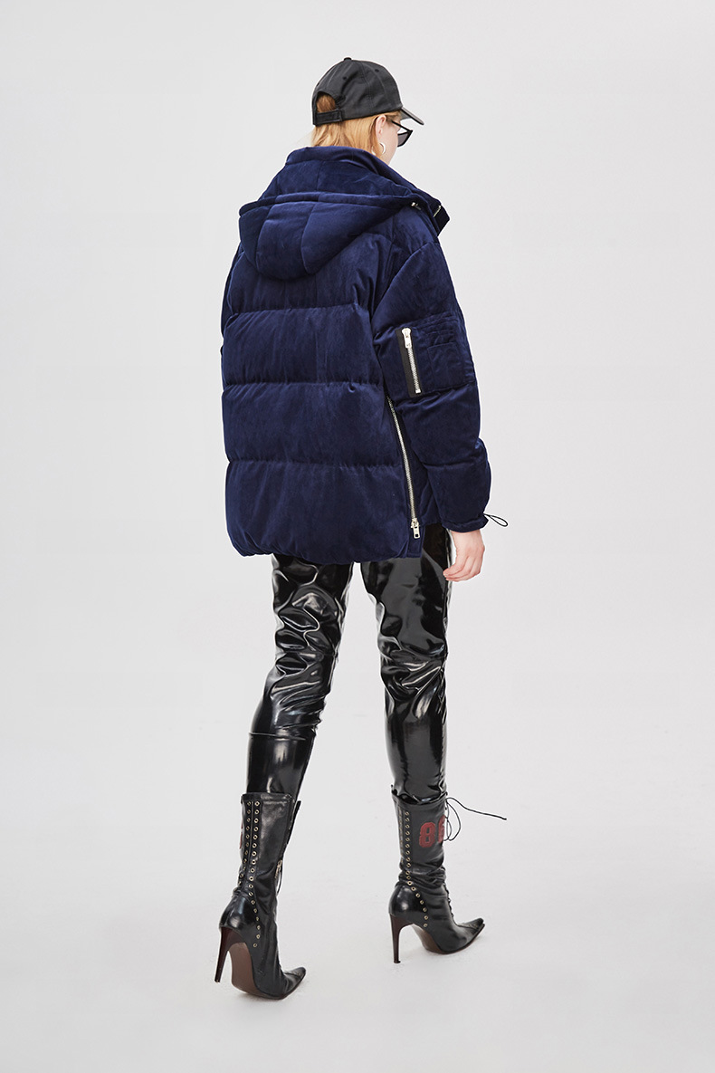 Loose Velvet Hoodie Puff Jacket