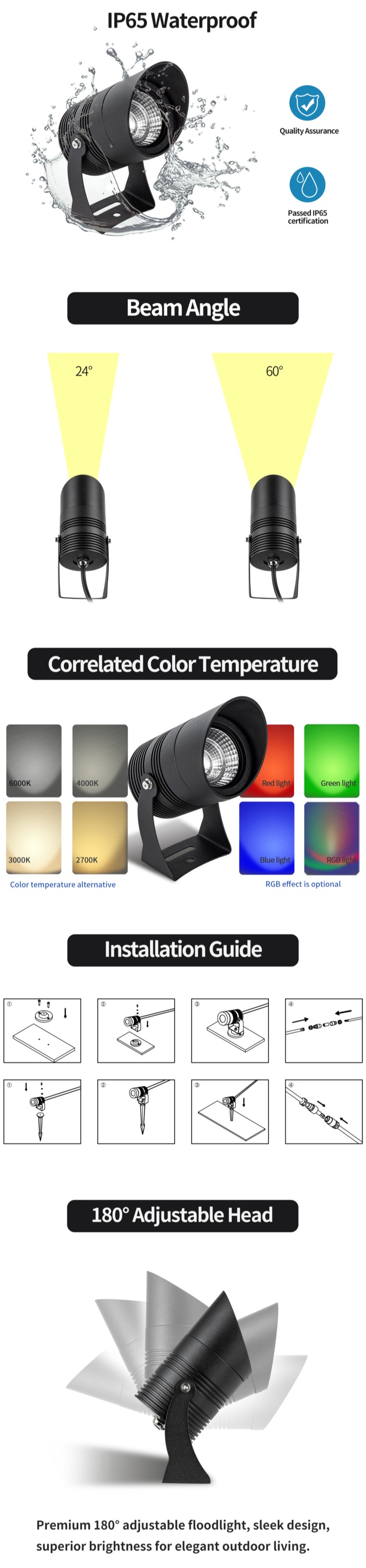 Outdoor Garden Landscape Spike Light