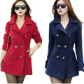 Zogaa 2020 Fashion Women Trench Coats Plus Size Slim Fit Double Breasted Red Casual Overcoats for Spring Autumn Long Coat Female