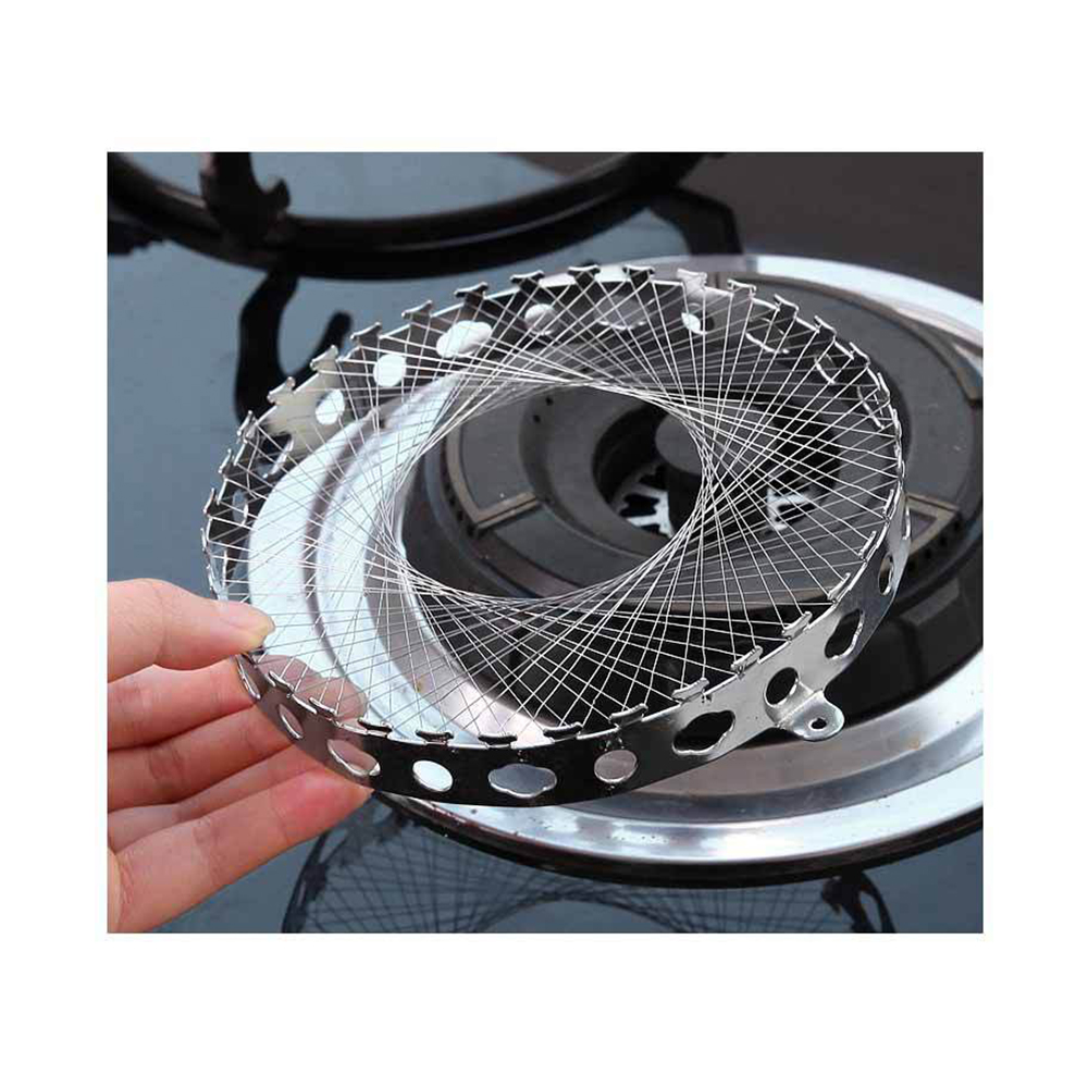 JUSHFO Windproof Round Mesh Gas Stove Torch Net Aggregate Flame Energy Saving Cover Stainless Steel Energy Saving Stove Accessor