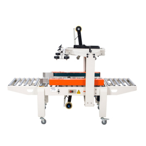 Carton sealing machine with side conveyor