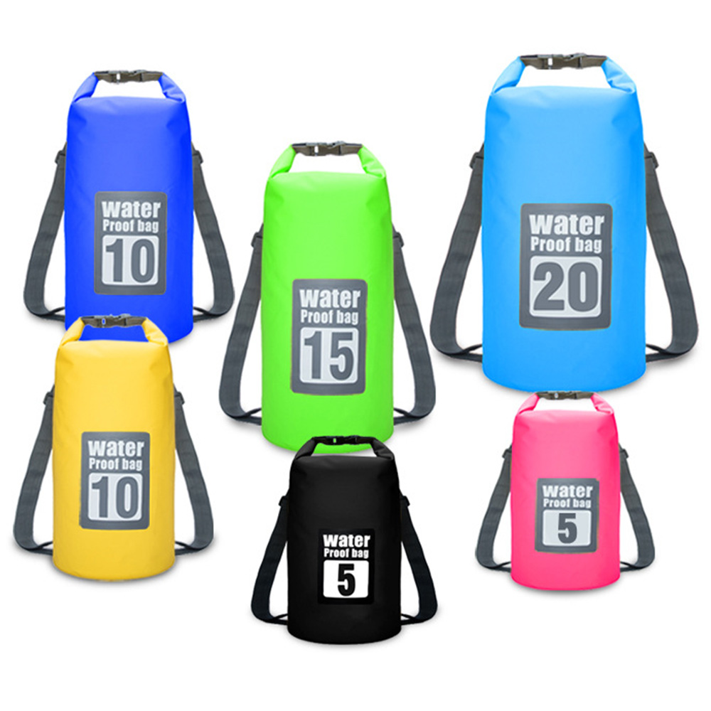 5L/10L/15L/20L Waterproof Bags Storage Dry Sack Bag For Canoe Kayak Rafting Outdoor Sport Swimming Bags Travel Kit Backpack