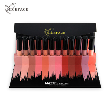 NICEFACE Velvet Liquid Lipstick Kit 12 Colors/box Lips Makeup Cosmetics Nude Matte Lip Gloss Set Waterproof Silky Lip Stick Kits