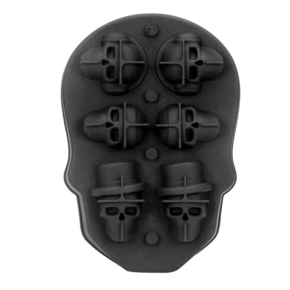 4 6 Cavity Large Skull Ice Cube Tray Pudding Mold 3D Silicone Mold DIY Ice Maker Household Use Kitchen Accessories