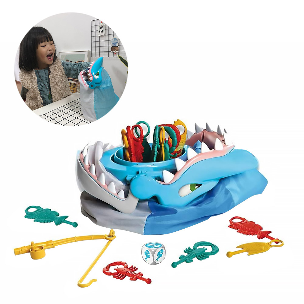 Children Desktop Educational Fishing Toy Fun Thrilling Biting Great White Shark Game Parent-child Interactive Desktop Toy