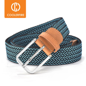 CCOOLERFIRE Women & Men Fashion Woven Canvas Elastic Expandable Braided Stretch Plain Webbing Strap Casual Knitted Belt