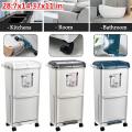 40L 2 Layer Home Kitchen Recycle Storage Bucket Movable Wet Dry Separation Waste Bin Corner Garbage Can Trash Sorting Container
