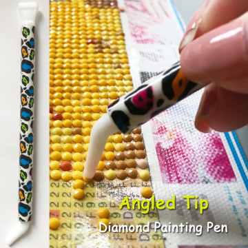 Diamond Painting Drill Pen Angled Tip Floral Printed Point Diamond Pens Easy to Pick Up Drills DIY Painting with Diamond Tools