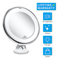 LED Mirror Flexible Makeup Mirror with Led Light Vanity Mirrors 10X Magnifying Mirrors Cosmetic Suction Cup Bathroom Mirror