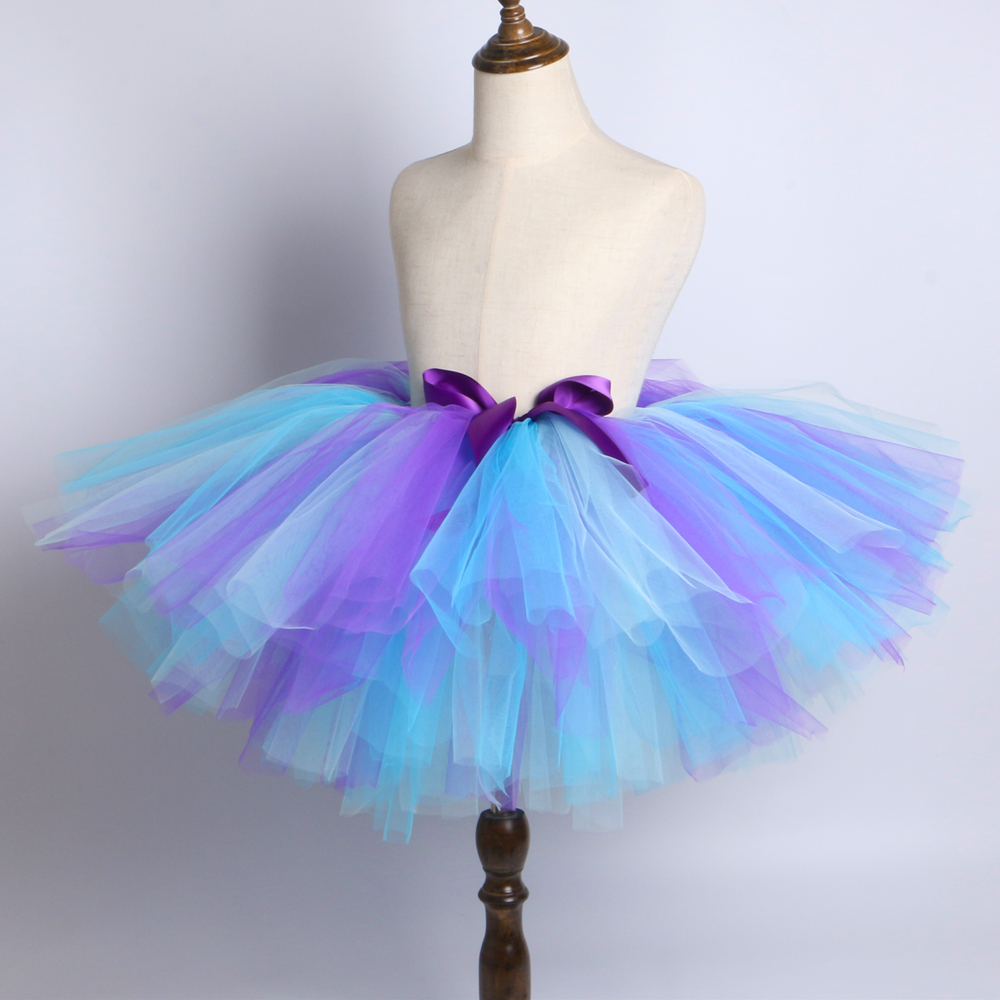 Unicorn Tutu Skirt with Headband Fluffy Children Tulle Skirt Girls Kids Birthday Party Tutus Blue Purple Mermai Tutu Baby Skirt