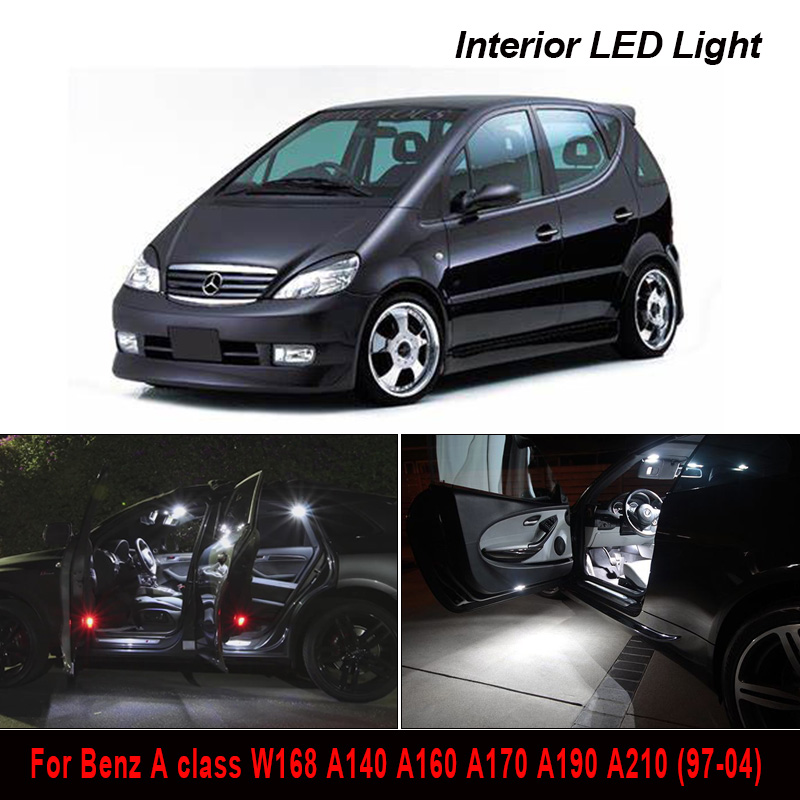 10Pc X LED License Plate Bulb + Interior Light Kit For Mercedes-Benz A class W168 A140 A160 A170 A190 A210 (97-04)