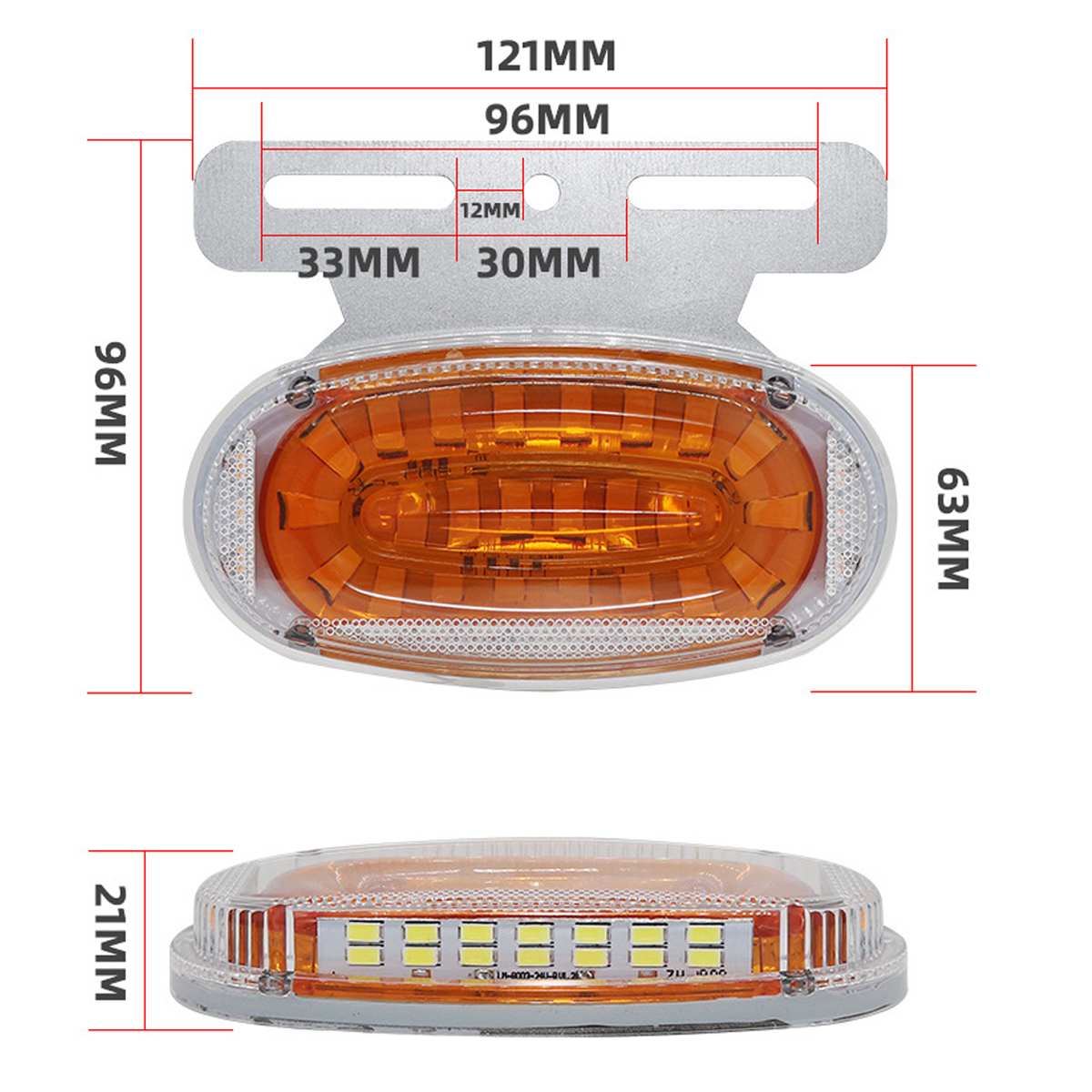 4/8/12x 44LED Truck Side Marker Repeater Ligh for SUV Trailers Lorry RV Bus Boatt 24V Turn Signal Light Lamp with Puddle Light