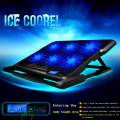 Laptop Cooler 2 USB Ports and Six LED cooling Fan laptop cooling pad Notebook Stand With Light LCD Display for 12-17 inch Laptop