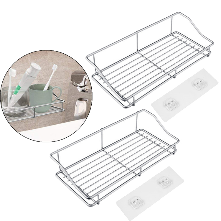 3 Pack Shower Caddy, Adhesive Bathroom Shelf Wall Mounted, No Drilling Kitchen Stainless Steel Storage Organizers